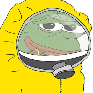 🛡 7ddbc5a8 Pepe the Frog Mem, Pepe, Żaba, Kombinezon Hazmat, Mem Internetowy telegram sticker