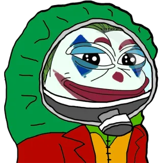 🛡 f73ae97b Pepe the Frog Pepe, żaba, Joker, klaun, mem telegram sticker