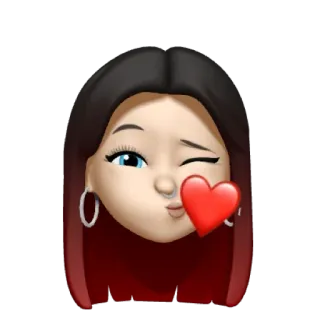 🐕‍🦺 516975eb emoji, mrugnięcie, serce, miłość, pocałunek, kreskówka, dziewczyna telegram sticker