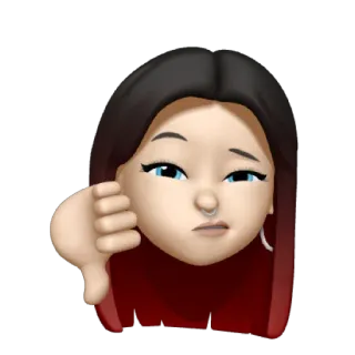 🐕‍🦺 a161fbba Kciuk w dół, Nie lubię, Emoji, Kobieta, Negatywny telegram sticker