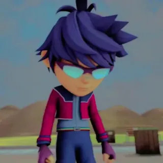 🥢 181af209 мультик, персонаж, анимация, фиолетовые волосы, очки telegram sticker