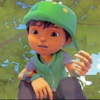 👤 b16d1757 Boboiboy мультфильм, анимированный, мальчик, зеленый, персонаж telegram sticker