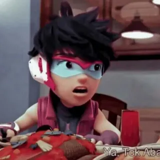 👾 e29781e5 Ya, Tok Aba мультфильм, аниме, мальчик, еда, сюрприз telegram sticker