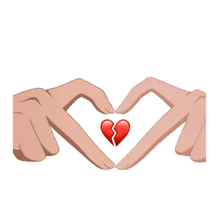 💔 60323328 อกหัก, หัวใจ, ความรัก, อิโมจิ, มือ, ท่าทางมือ, เศร้า telegram sticker