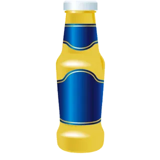 🍹 7c9383a2 bouteille, condiment, sauce, jaune, bleu telegram sticker