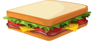 🌮 980f7d49 sandwich, nourriture, déjeuner, pain, fromage, viande telegram sticker