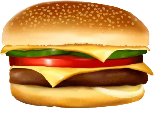 🍔 ac74308c burger, nourriture, fast food, cheeseburger, sandwich telegram sticker