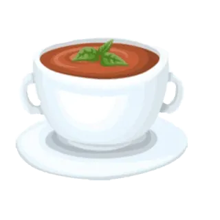 🍛 adcd3285 soupe, bol, tomate, basilic, nourriture telegram sticker