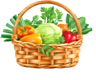 🥕 cb28b3b0 panier, légumes, nourriture, produits, sain, coloré telegram sticker