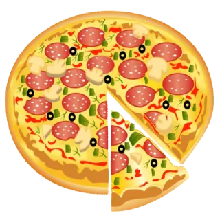 🍕 f6678be0 pizza, nourriture, italien, pepperoni, champignons, olives telegram sticker