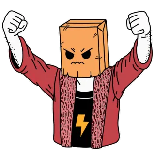 😠 ac2c4a8c Cartoon, Wut, Tasche, Papiertüte, Faust, Frustration, Raserei whatsapp sticker