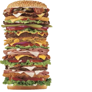 🍔 0580b8de burger, food, sandwich, cheese, meat, bacon whatsapp sticker