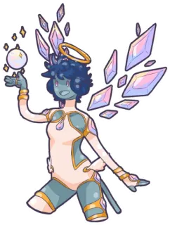 😇 889d8eff 天使, 水晶, 魔法, 闪耀, 幻想, 奇异, 卡通 telegram sticker