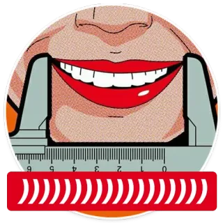 😊 1ed04ce0 smile, mouth, lips, measuring, face, dental telegram sticker