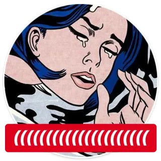 😭 6bd1abe0 crying, sad, woman, pop art, comic book, Roy Lichtenstein, emotion, tears telegram sticker