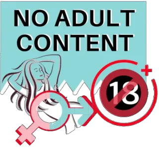 🚫 8b9e05ba NO ADULT CONTENT Dewasa, Konten, Peringatan, Terbatas, Simbol gender telegram sticker