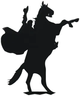 👋 51297f9f 剪影, 马, 骑手, 历史, 指向, 手势, 军事 telegram sticker