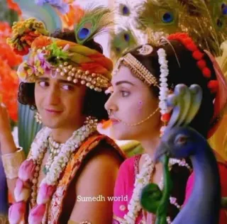 😍 77d42f04 Sumedh world 拉达·奎师那, 印度神话, 印度教神祇, 灵性, 奎师那, 拉达 telegram sticker