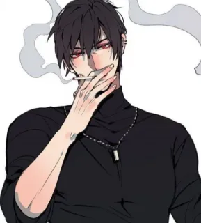 🚬 bba54e3c курение, сигарета, мужчина, аниме, ключица whatsapp sticker