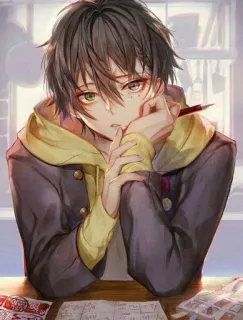 🤔 ebc3f5c0 Аниме, Парень, Подросток, Студент, Художник whatsapp sticker