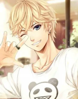 🤟 f8de5c46 Аниме, Парень, Милый, Подмигивание, Портрет whatsapp sticker