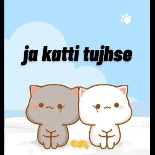 😏 fcc495b0 ja katti tujhse mèo, dễ thương, hoạt hình, động vật, lời chào, tình bạn telegram sticker