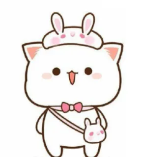 ☺️ 44f2828d kot, kawaii, królik, słodki, zwierzę, zwierzę domowe, kotek telegram sticker