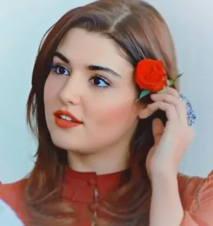 🌹 563e7175 woman, red flower, portrait, beauty, girl telegram sticker