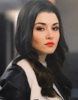 😒 63b3609f Hande Erçel woman, portrait, actress, model, Hande Erçel telegram sticker