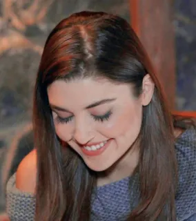 😂 b9f4f151 woman, portrait, smile, hair, brunette, girl telegram sticker