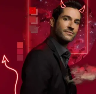 😎 07744262 Lucifer Morningstar Lucifer Lucifer, Teufel, Serie, Tom Ellis, Netflix, Fantasy, Dämon telegram sticker