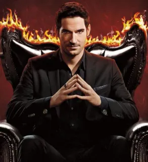 🔥 3af75ce1 Lucifer Morningstar Lucifer Lucifer, Tom Ellis, Teufel, Serie, Fantasy, Feuer telegram sticker