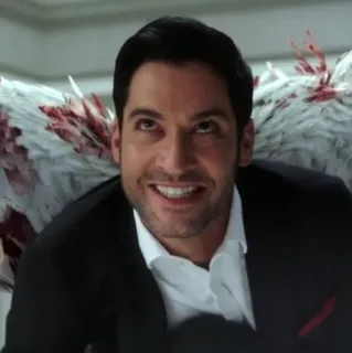 😈 8fb354d7 Lucifer luzifer, serie, teufel, lächeln, mann telegram sticker