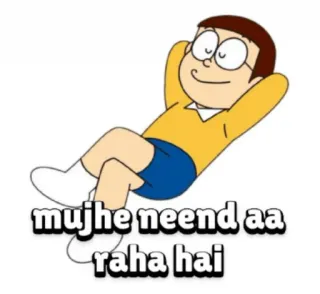 😴 5457a55f mujhe neend aa raha hai Cartone animato, Assonnato, Rilassante, Pisolino, Hindi whatsapp sticker