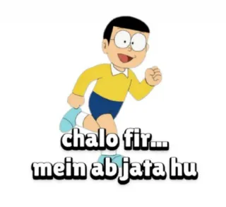 🏃 6269498f Doraemon chalo fir... mein ab jata hu cartoni animati, anime, Doraemon, hindi whatsapp sticker
