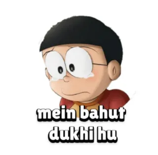 😢 62deec92 Doraemon mein bahut dukhi hu doraemon, cartone animato, anime, triste, piangere whatsapp sticker