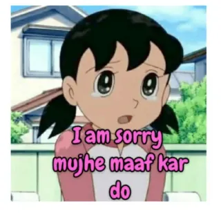 😢 68c26496 Shizuka Minamoto Doraemon I am sorry mujhe maaf kar do cartone animato, anime, scusa, mi dispiace, Shizuka, Doraemon whatsapp sticker