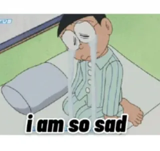 😭 9c6774a3 Nobita Nobi Doraemon i am so sad piangere, triste, anime, cartoni animati, nobita whatsapp sticker