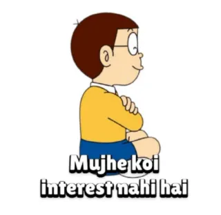 😏 ac483937 Mujhe koi interest nahi hai cartone animato, espressione, Nobita, interesse whatsapp sticker