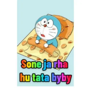 😴 d799fe38 Doraemon Sone ja rha hu tata byby doraemon, sonno, cartoni animati, buonanotte whatsapp sticker