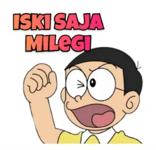😤 fbb8f9f6 Nobi Nobita Doraemon ISKI SAJA MILEGI Doraemon, Anime, Nobita, Hindi, Cartone animato, Adesivo whatsapp sticker