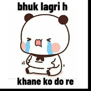 🍱 5d4ee884 bhuk lagri h
khane ko do re cute, crying, sad, hunger, hungry, cartoon telegram sticker
