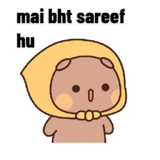 😌 9d93b598 mai bht sareef hu cute, cartoon, bear, innocent, peach, sweet, kawaii telegram sticker