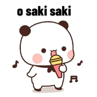 🎤 cb627973 o saki saki cute, panda, singing, microphone, cartoon, music telegram sticker