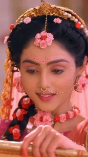 😌 294c2974 donna, ritratto, abbigliamento tradizionale, gioielli, bella, indiana, Radha telegram sticker