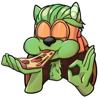 👌 222d7b7b adesivo, desenho animado, pizza, ok, comida, comendo telegram sticker