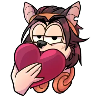 ❤️ 867910ad coração, animal, desenho animado, amor, fofo telegram sticker