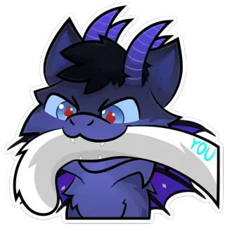 🪚 158e5650 YOU Drache, Furry, Süß, Blau, Cartoon telegram sticker