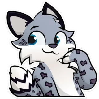 😏 292d7088 Schneeleopard, Katze, Fell, Tier, Cartoon telegram sticker