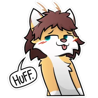 🥵 39de05b3 HUFF Fellwesen, Tier, süß, Zunge, anthropomorph telegram sticker